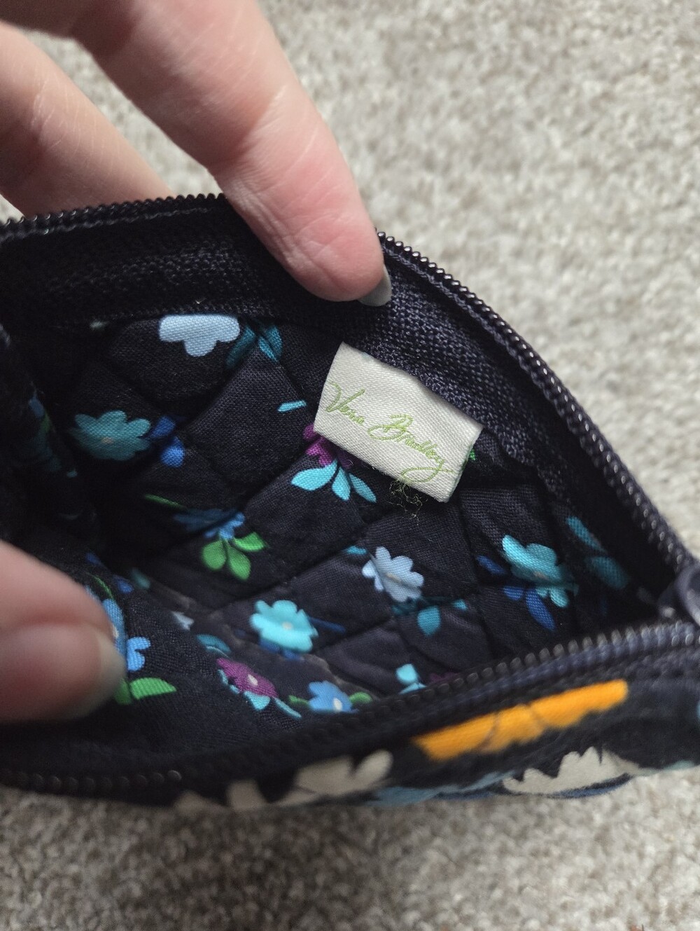 Vera Bradley Midnight Blues Pouch with Multicolor Floral Print - Picture 5 of 12